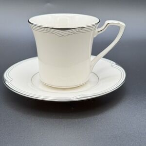 Noritake Sterling Cove Teacup and Saucer Model 7720 Silver Trim Replacement